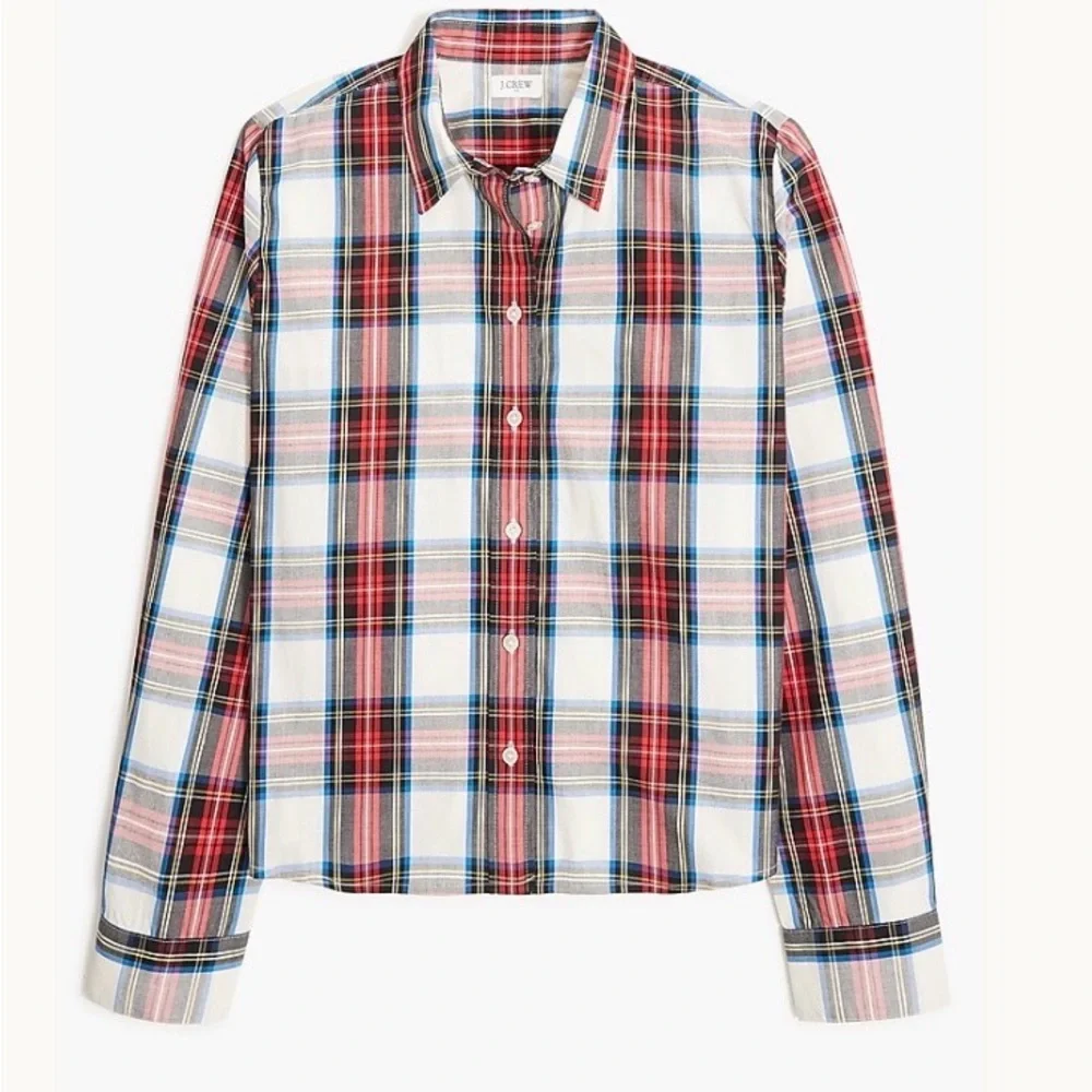NWT J. Crew Women’s Holiday Tartan Plaid Button Down Shirt Size 2X